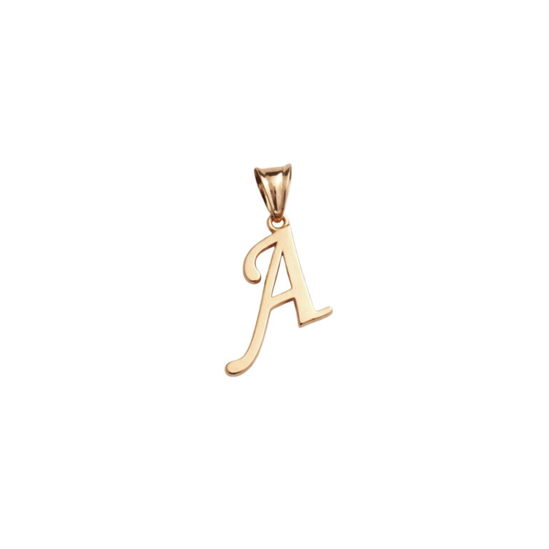 14ct Rose Gold Pendant - Initial A