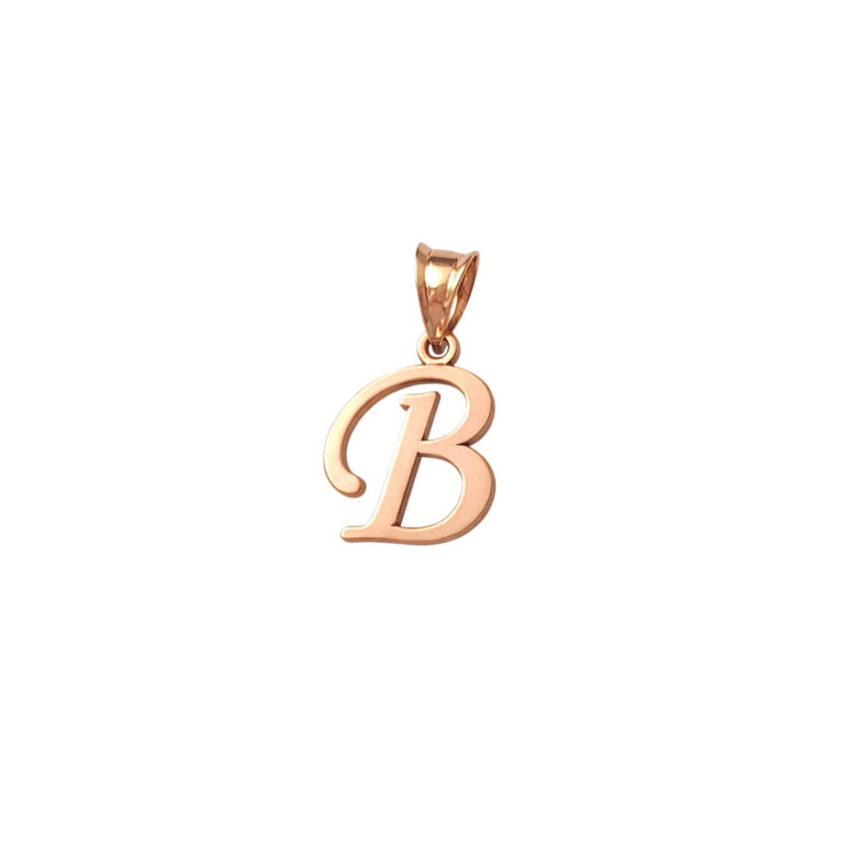 Rose Gold Pendant - Initial B
