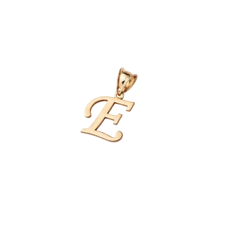 14ct Rose Gold Pendant - Initial E