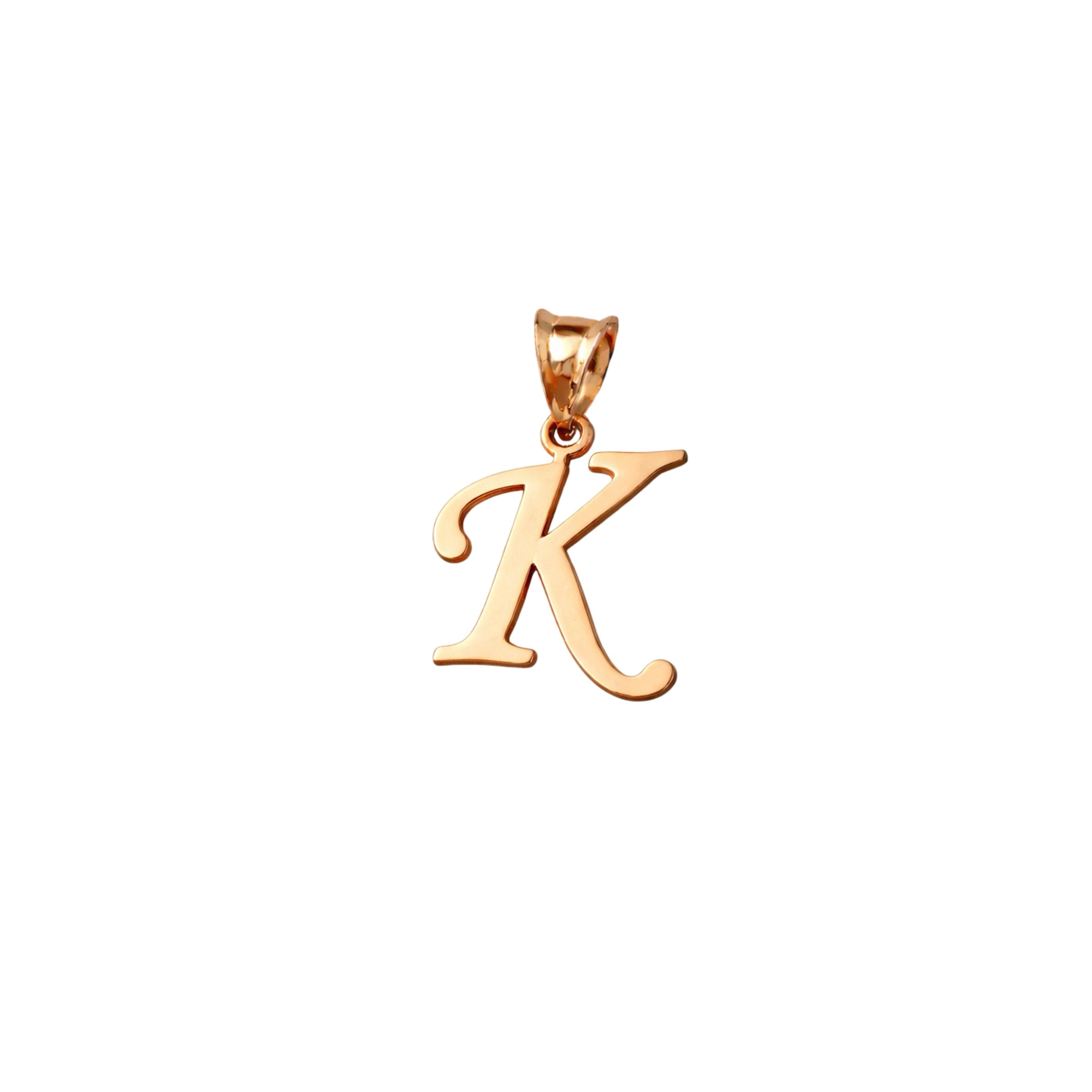 14ct Rose Gold Pendant - Initial K