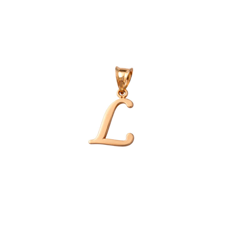 14ct Rose Gold Pendant - Initial L