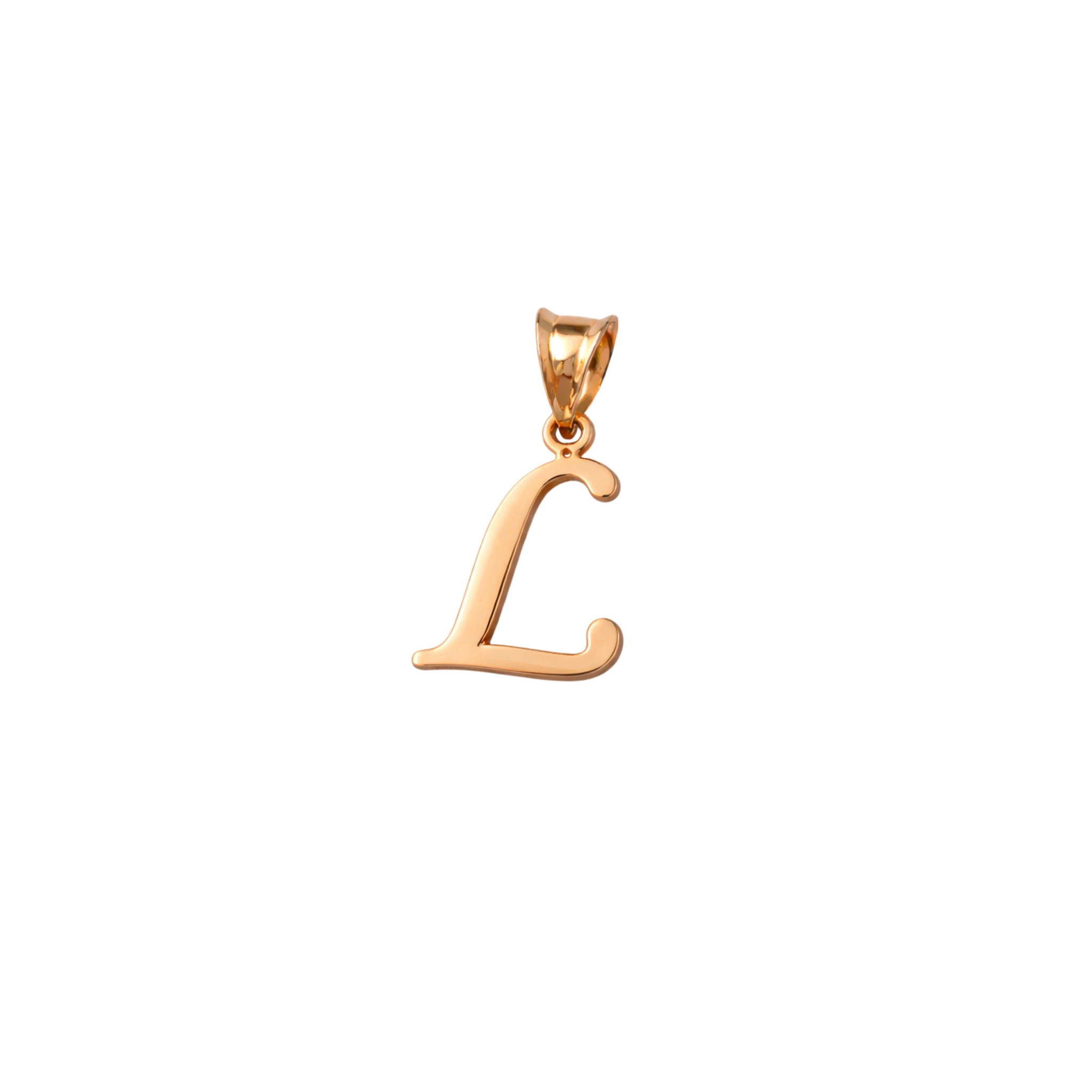14ct Rose Gold Pendant - Initial L