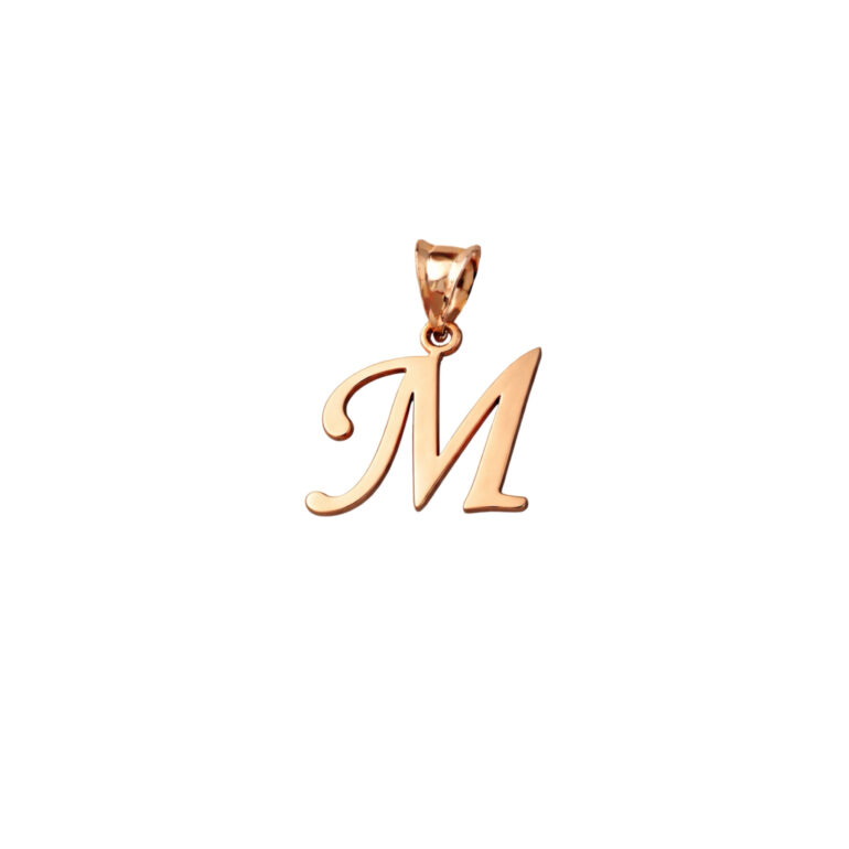 14ct Rose Gold Pendant - Initial M