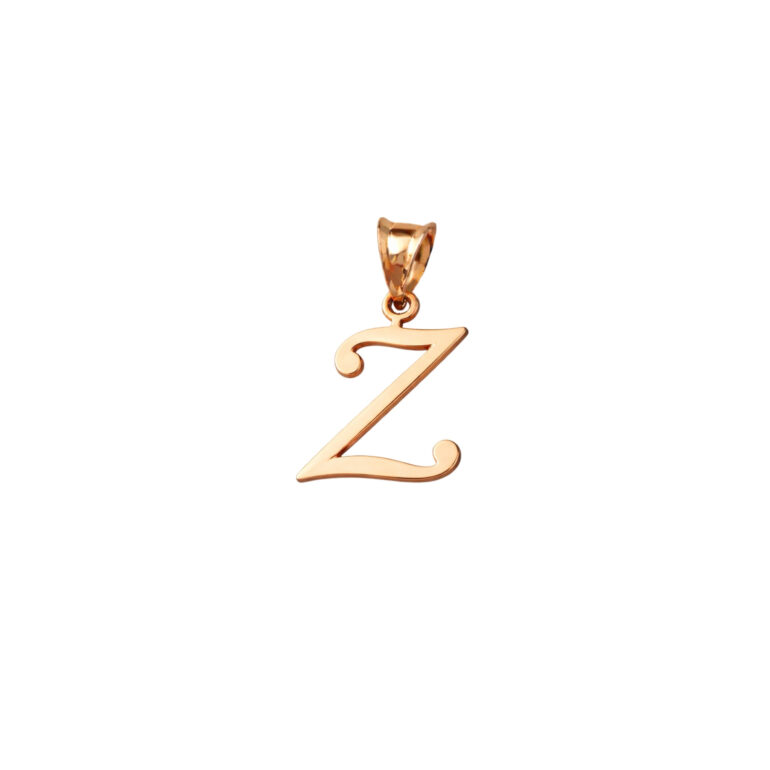 14ct Rose Gold Pendant - Initial Z