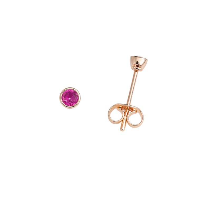 Rose Gold Stud Earrings With Cubic Zirconia