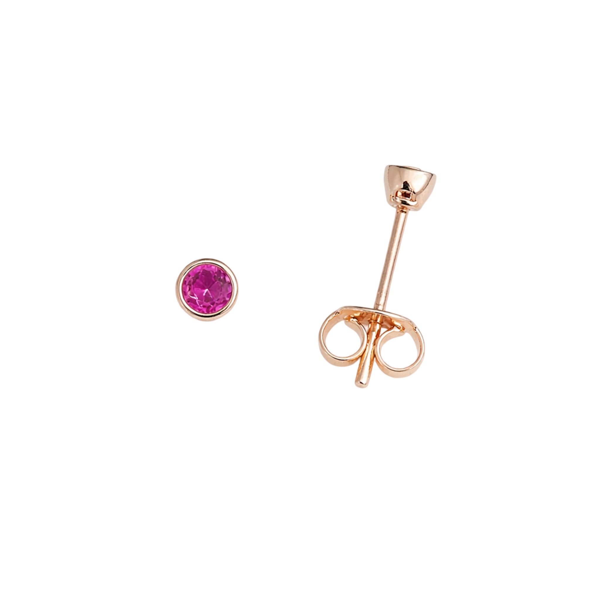 Rose Gold Stud Earrings With Cubic Zirconia