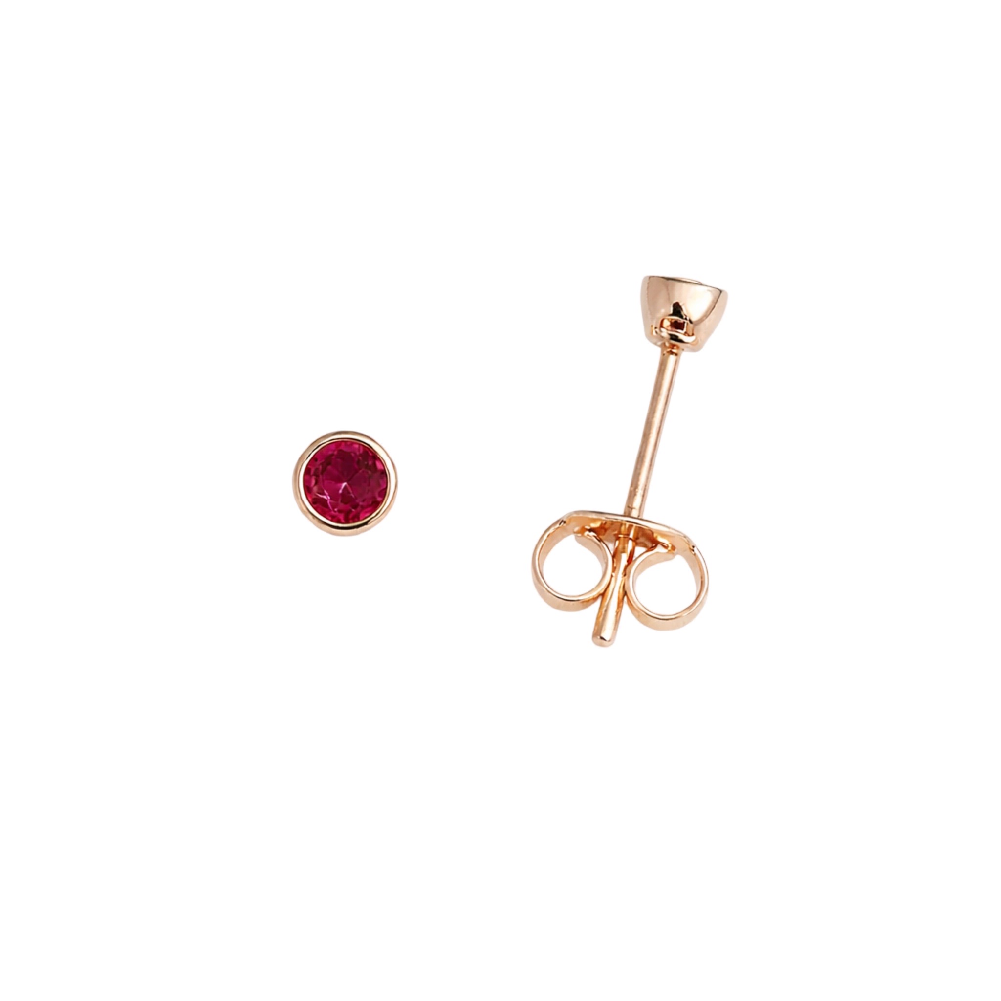 Rose Gold Stud Earrings With Cubic Zirconia