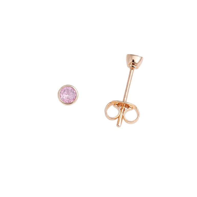 Rose Gold Stud Earrings With Cubic Zirconia