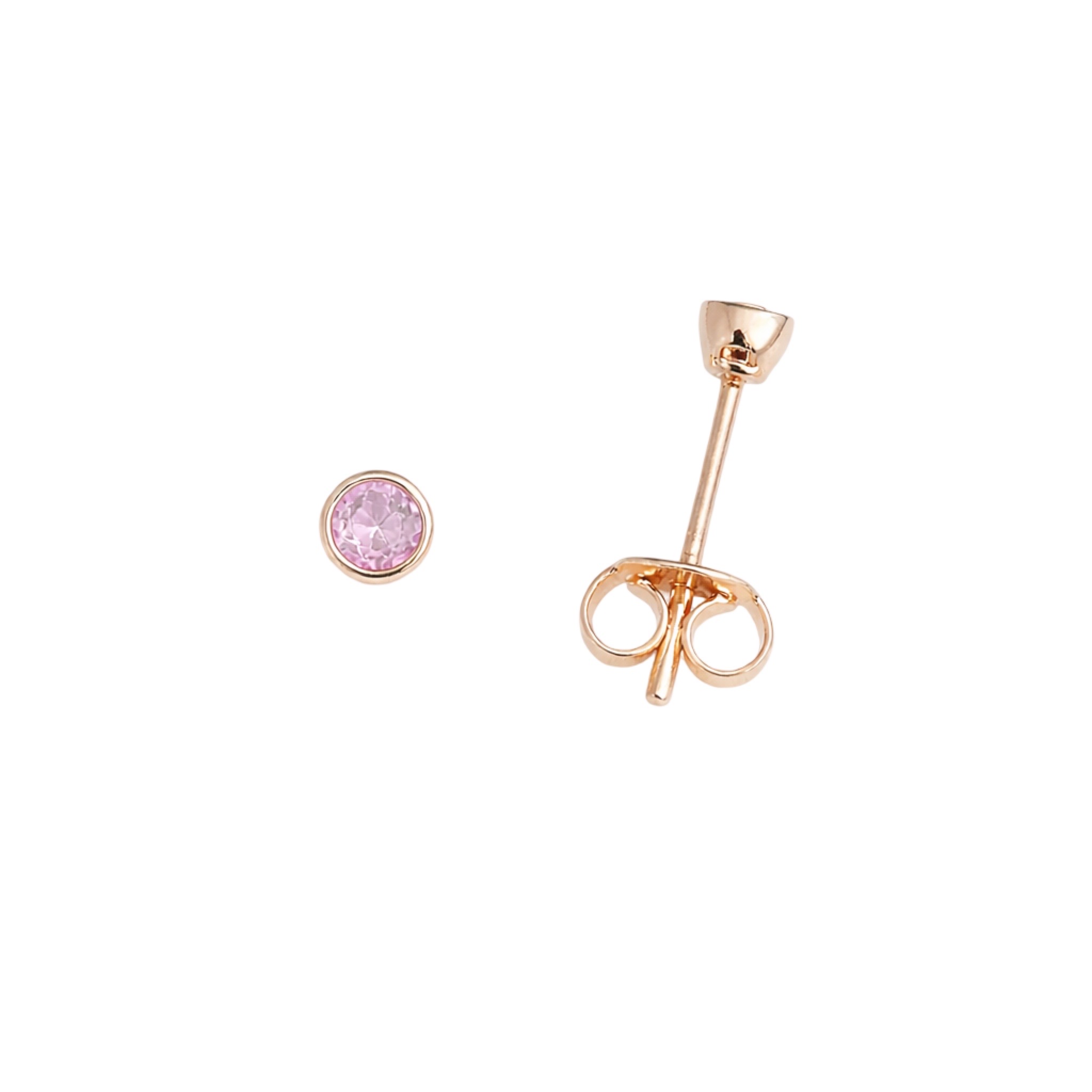 Rose Gold Stud Earrings With Cubic Zirconia