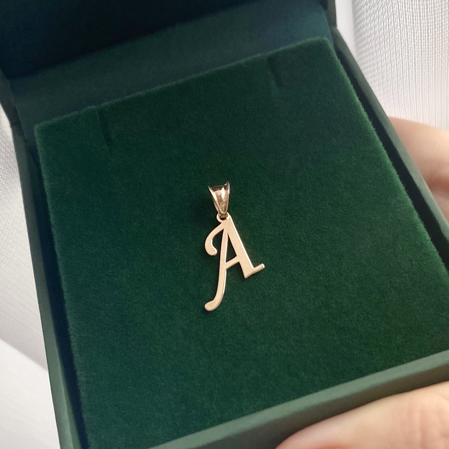 14ct Rose Gold Pendant - Initial A