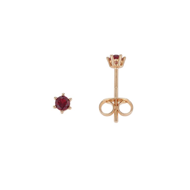 Rose Gold Stud Earrings With Cubic Zirconia