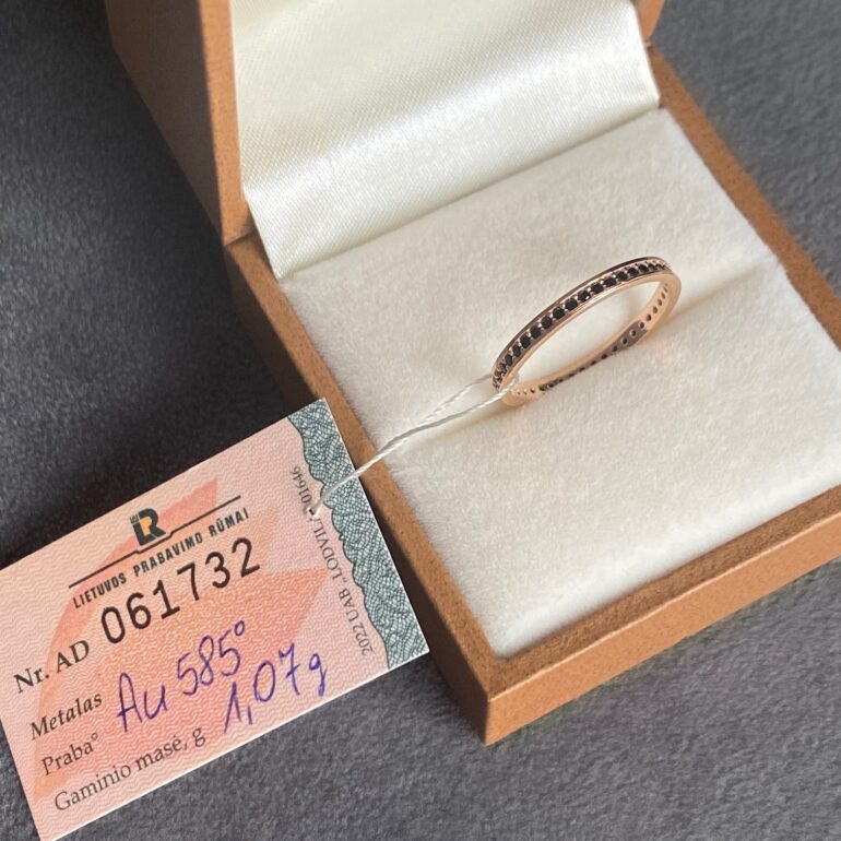 Rose gold eternity ring with black cubic zirconia