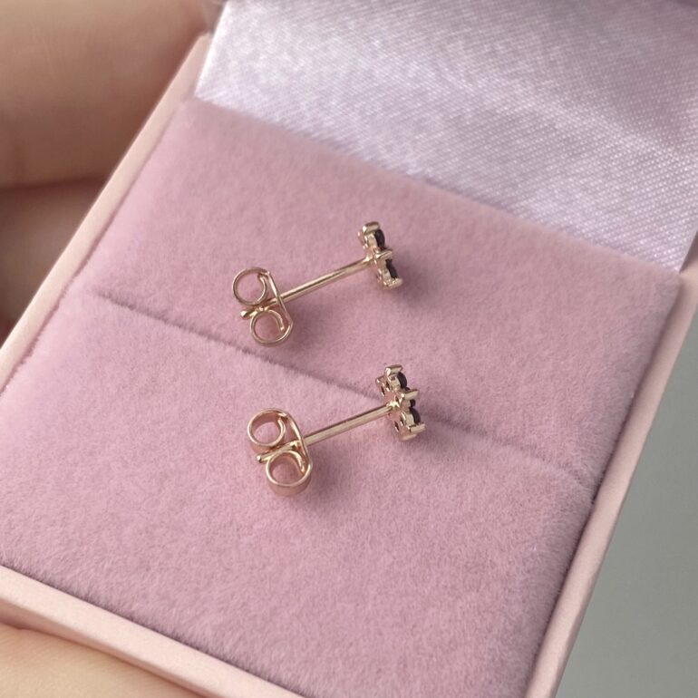 Rose Gold Stud Earring With Cubic Zirconia