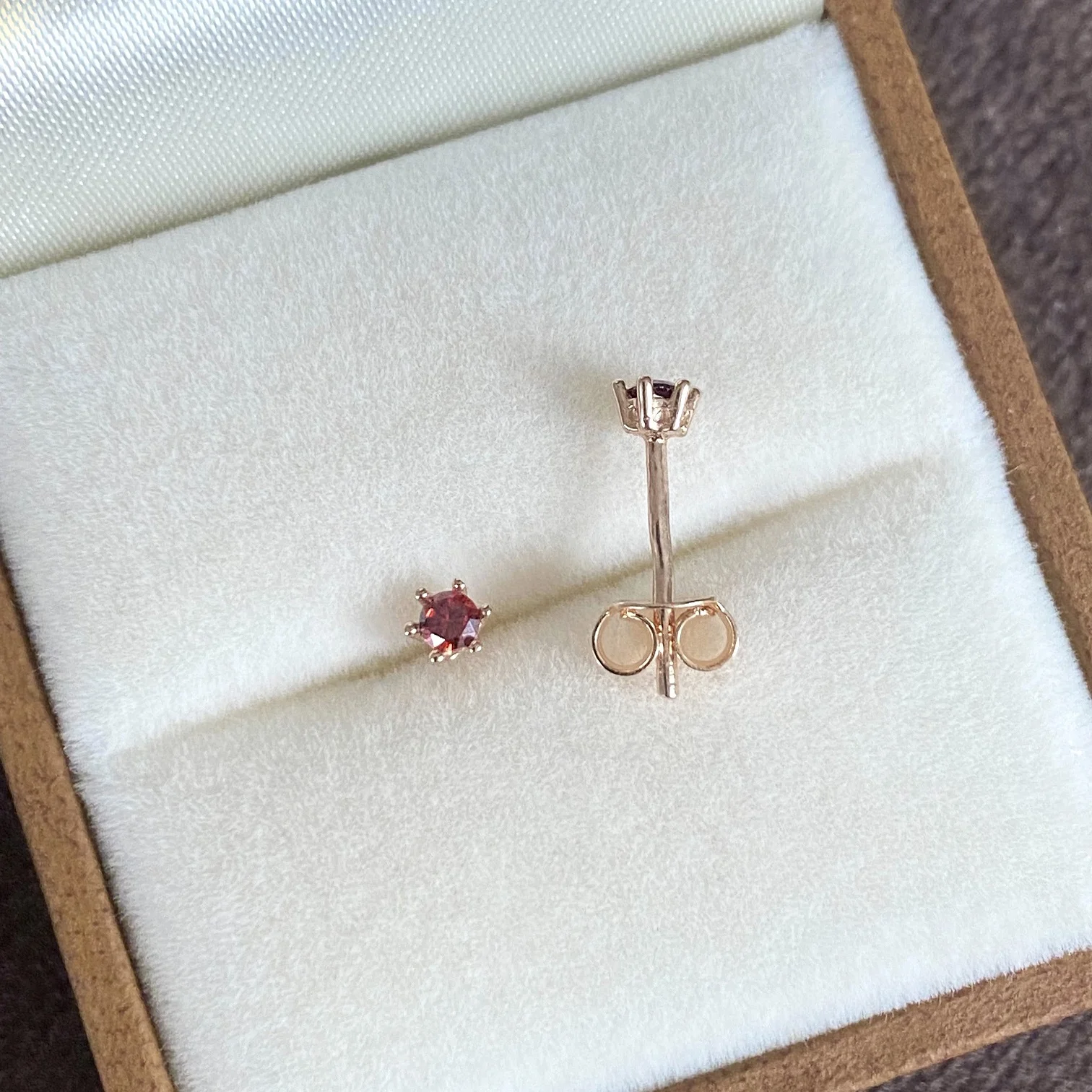 Rose Gold Stud Earrings With Cubic Zirconia