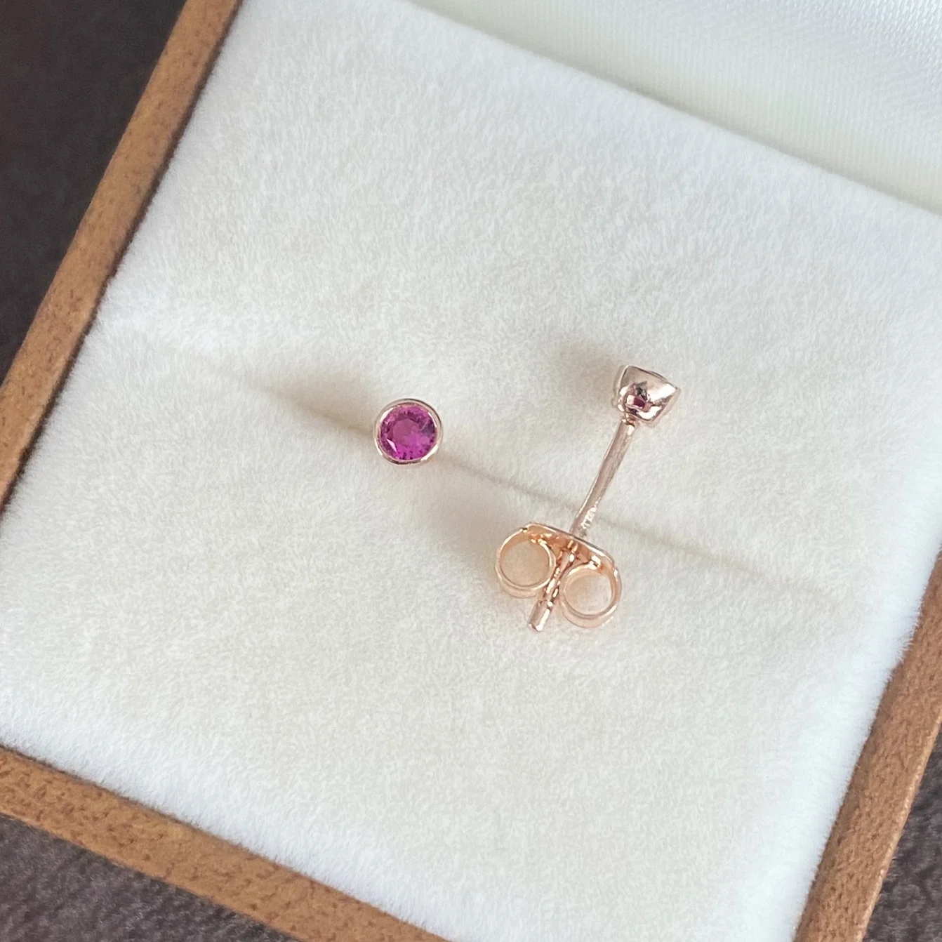 Rose Gold Stud Earrings With Cubic Zirconia