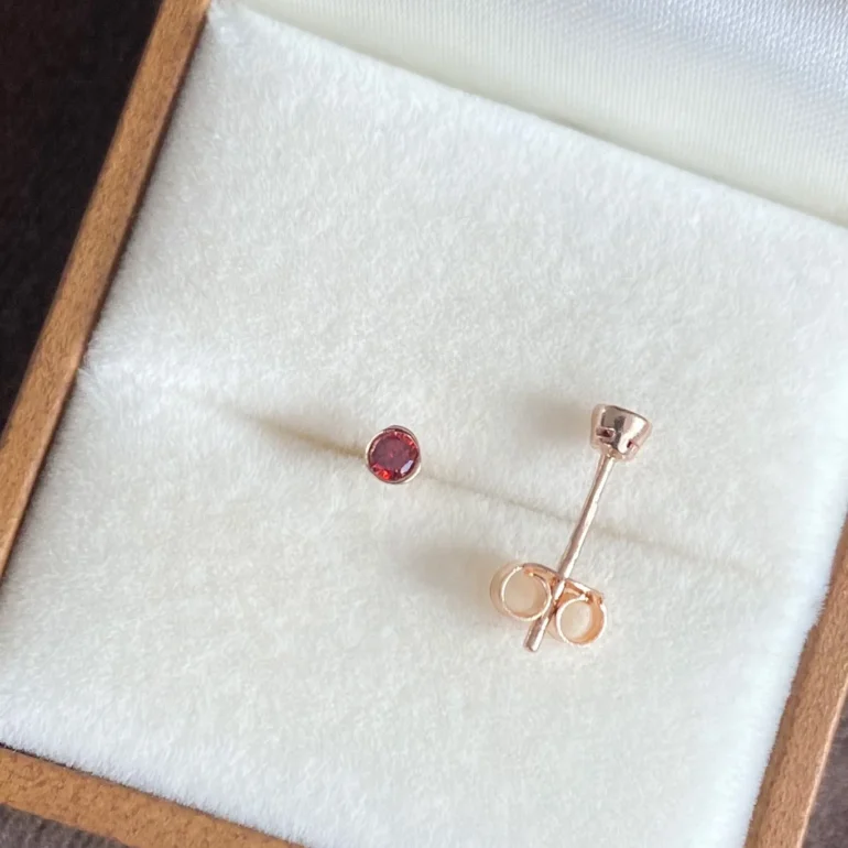 Rose Gold Stud Earrings With Cubic Zirconia