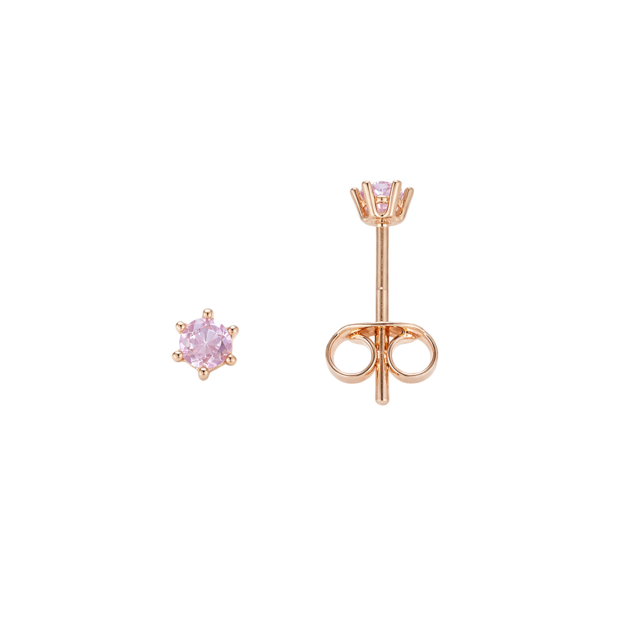 Rose Gold Stud Earrings With Cubic Zirconia