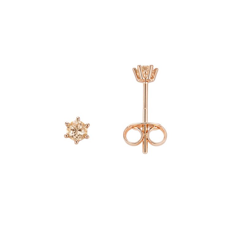 Rose Gold Stud Earrings With Cubic Zirconia