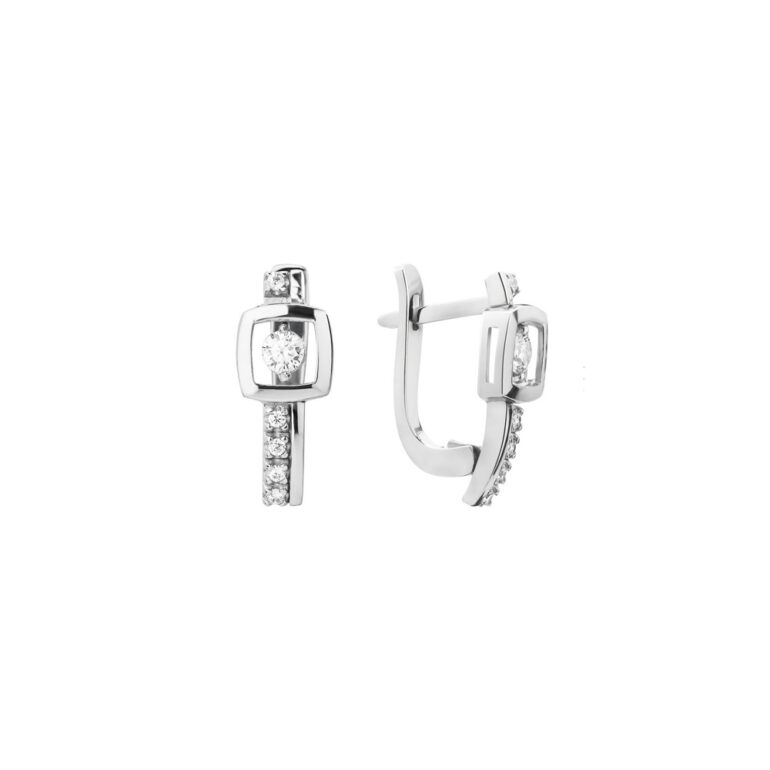 sterling silver earrings with cubic zirconia