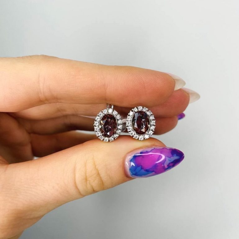 sterling silver earrings with zultanites-sidabriniai auskarai su sultanitais