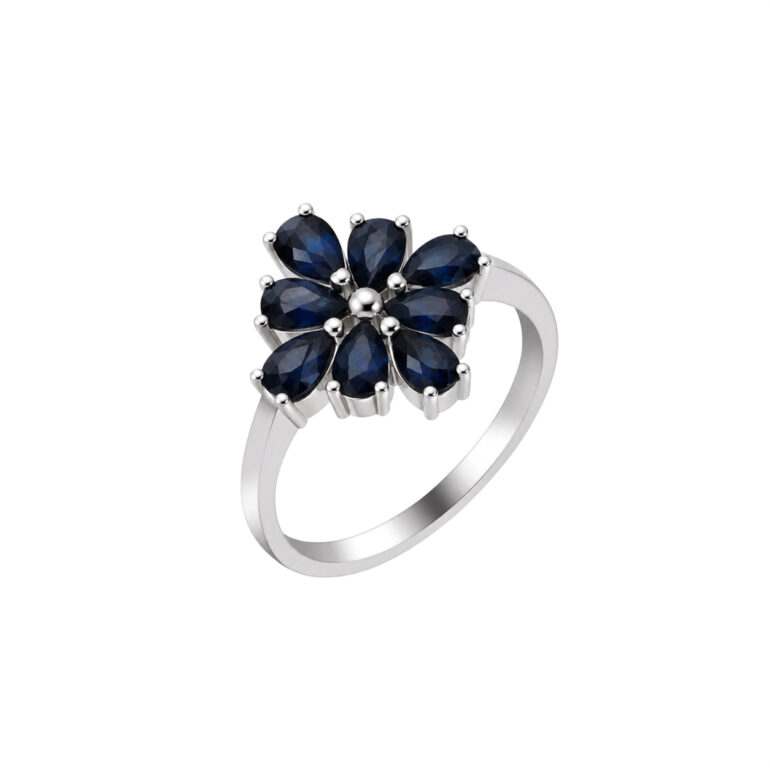 Sterling Silver Ring With Sapphires