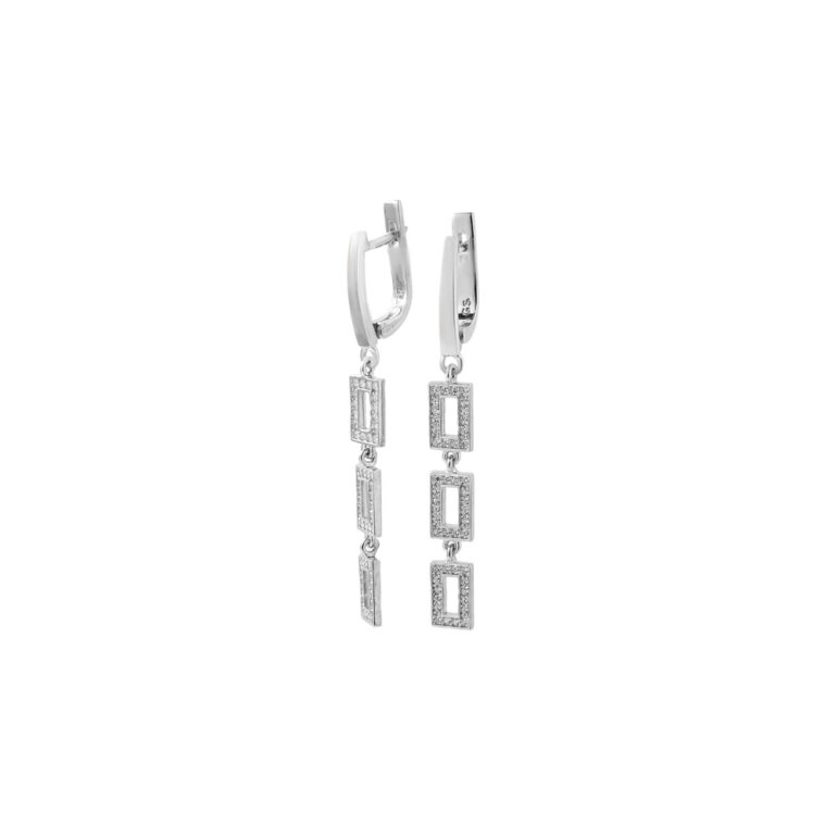 sterling silver earrings with cubic zirconia
