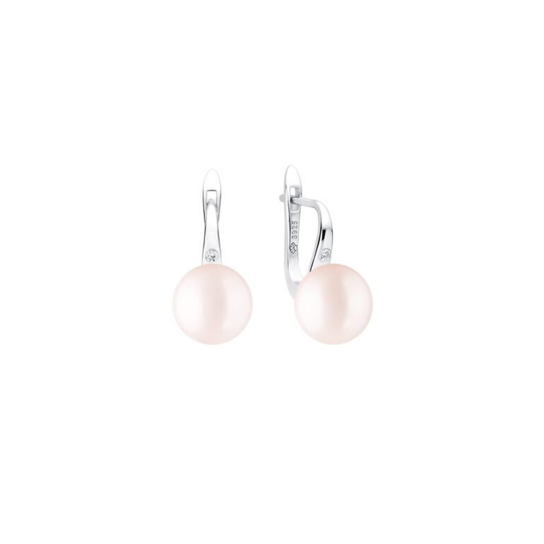 sterling silver earrings with pearls and cubic zirconia