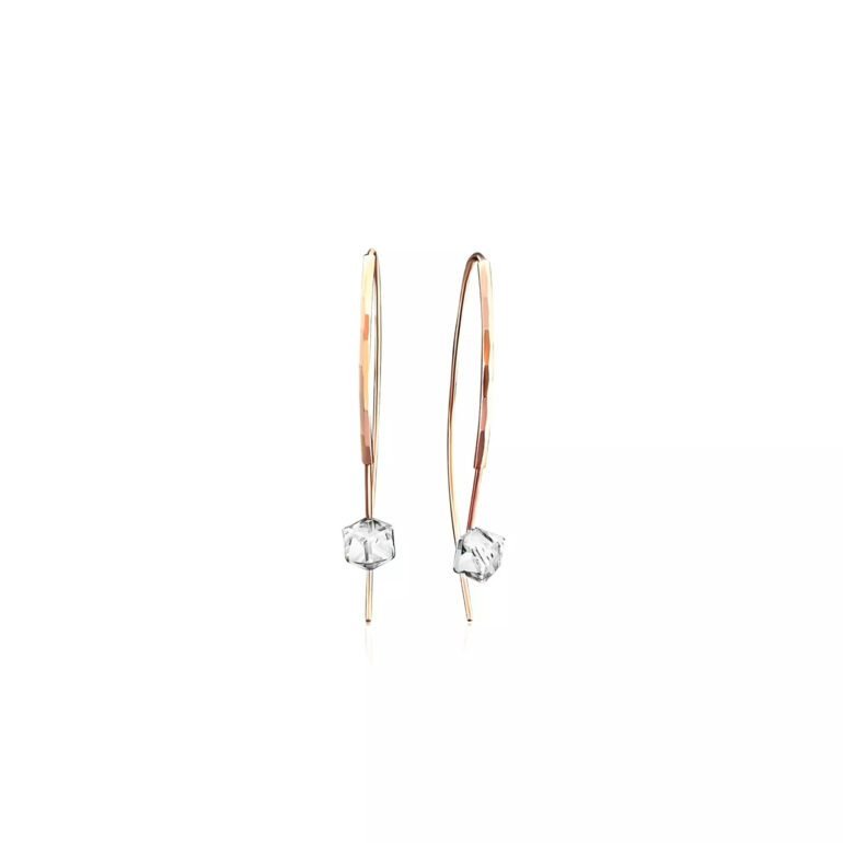 14ct rose gold earrings with Swarovski crystals