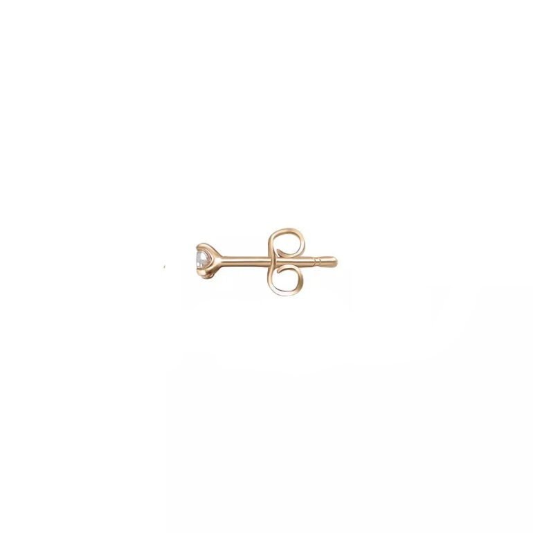 14ct rose gold stud earring with cubic zirconia
