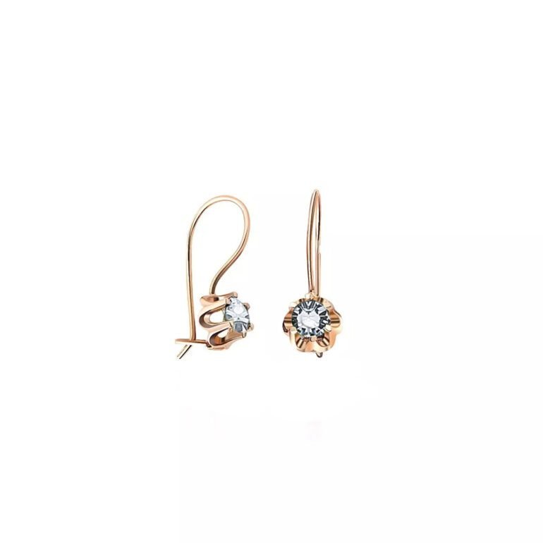 14ct rose gold earrings with cubic zirconia