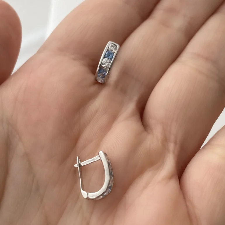 Sterling Silver Earrings With Cubic Zirconia