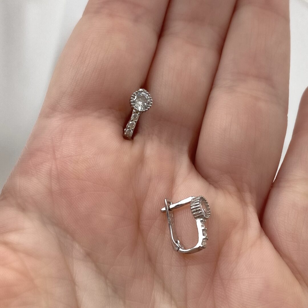 sterling silver earrings with cubic zirconia
