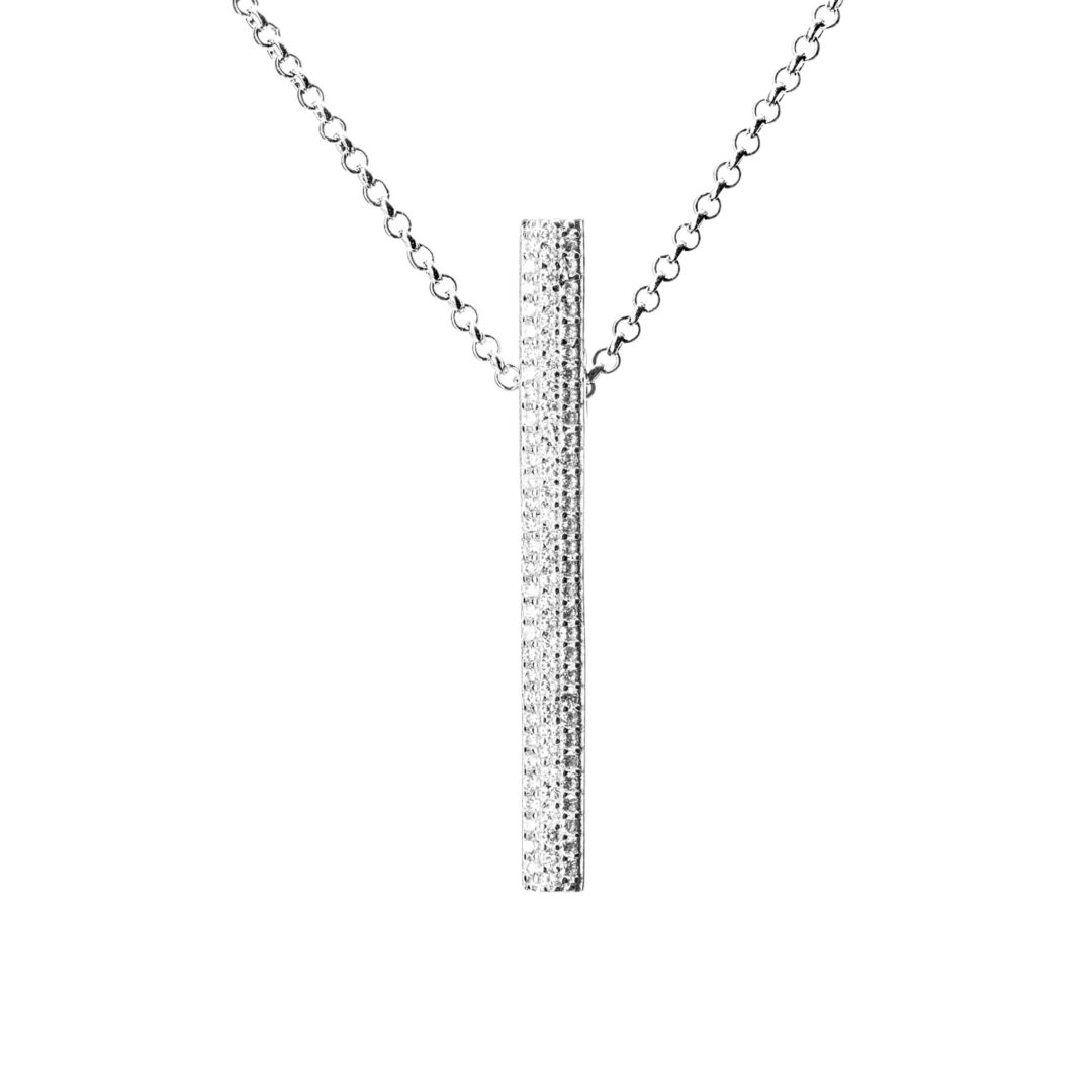 Sterling silver necklace with cubic zirconia