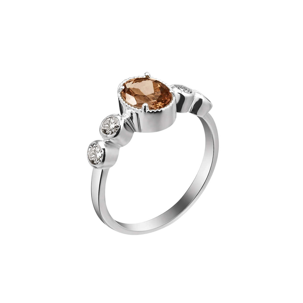 Sterling Silver Ring With Zultanite And Fianits