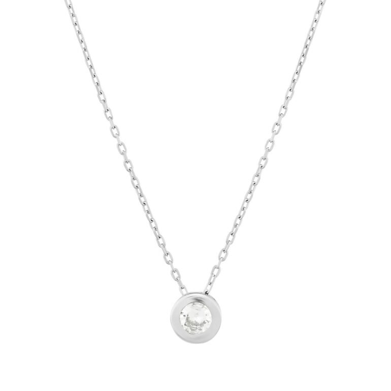 Sterling silver necklace with cubic zirconia