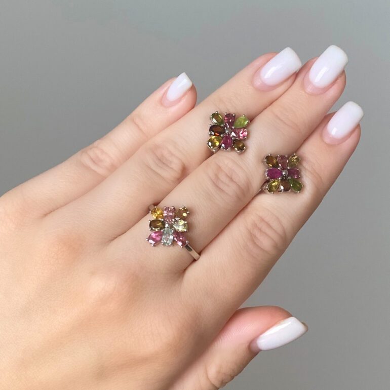 Sterling Silver Ring With Tourmaline