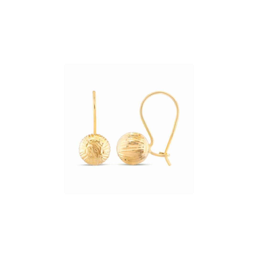 14ct yellow gold engraved earrings