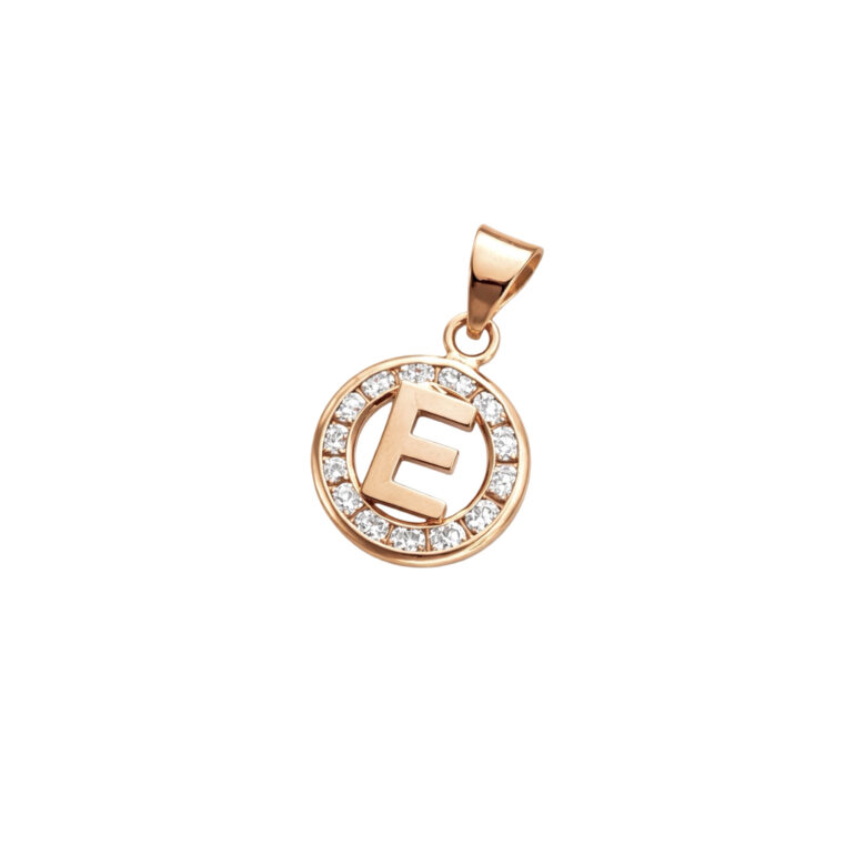 Rose Gold Pendant - Initial E