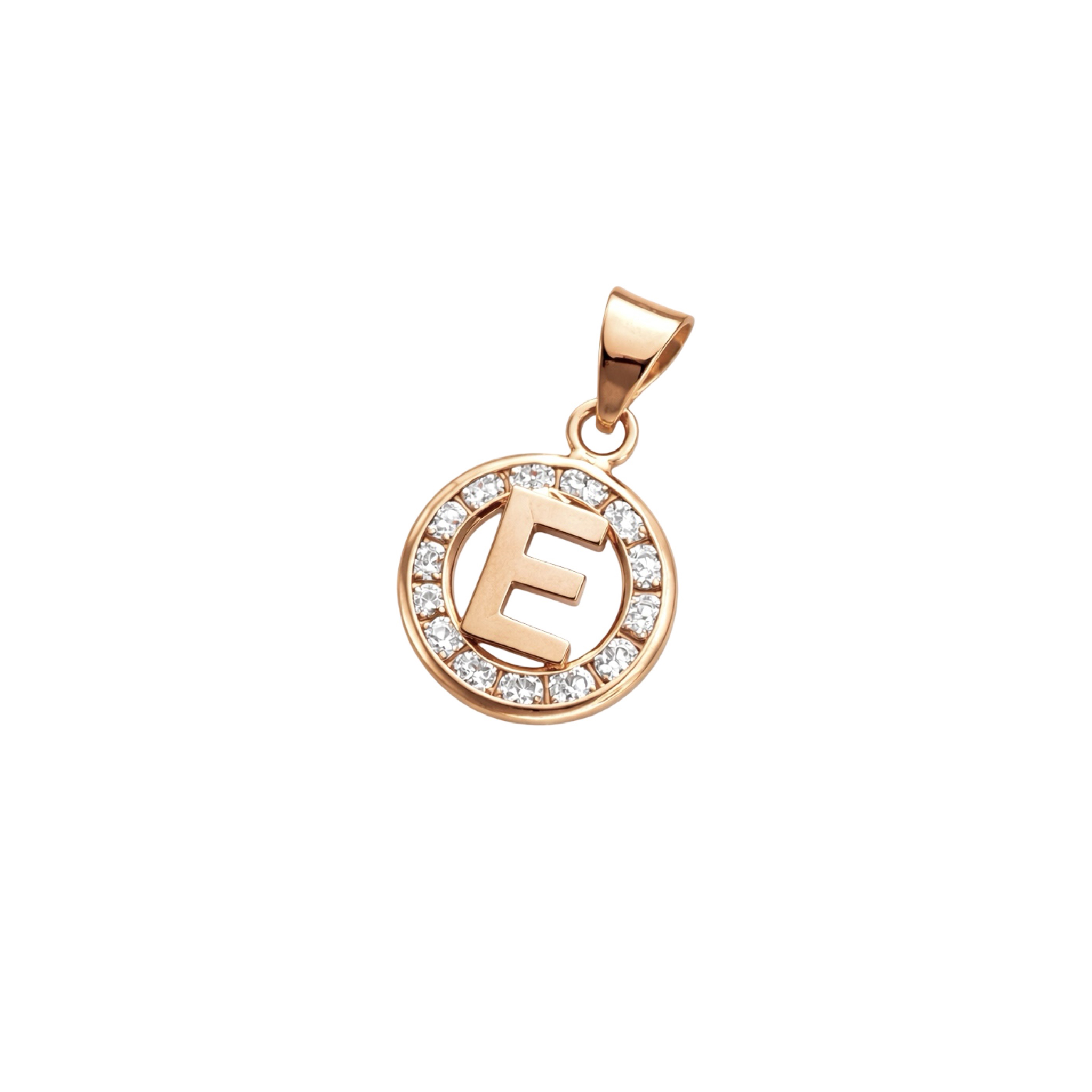 Rose Gold Pendant - Initial E