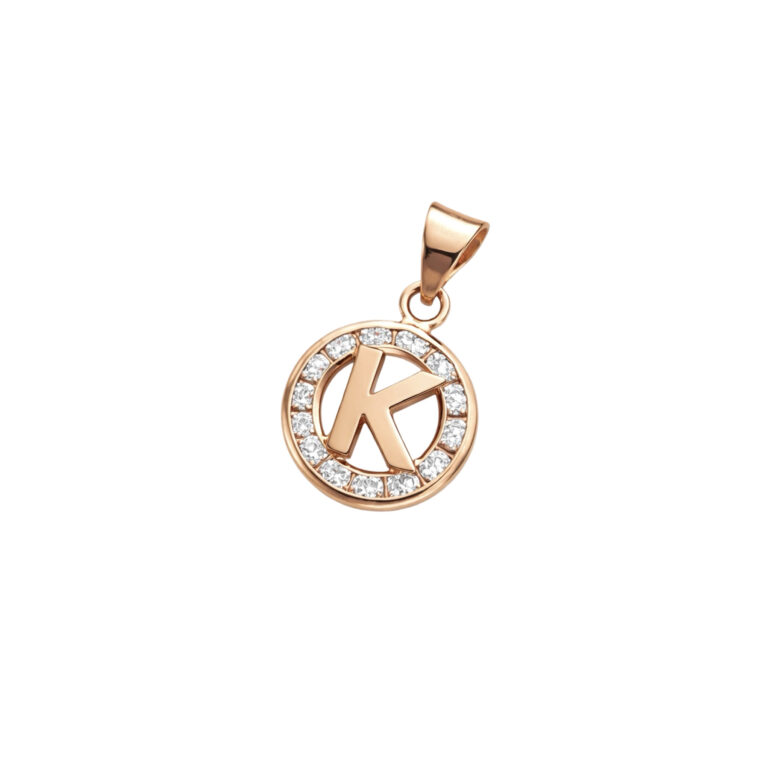 Rose Gold Pendant - Initial K