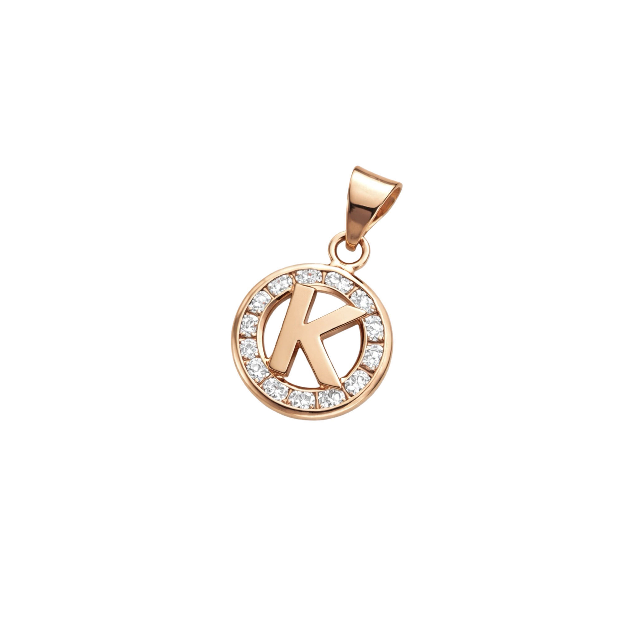 Rose Gold Pendant - Initial K