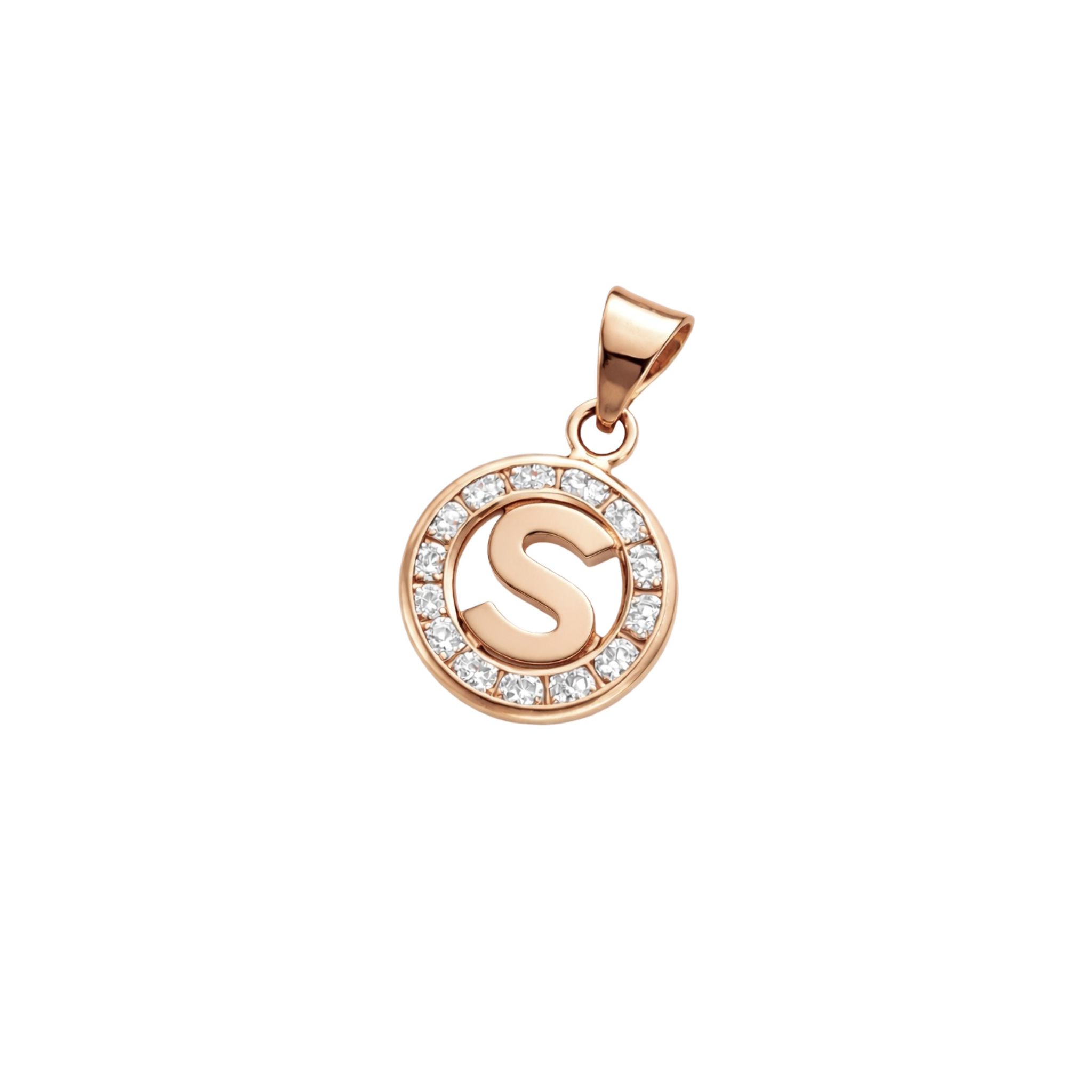 Rose Gold Pendant - Initial S