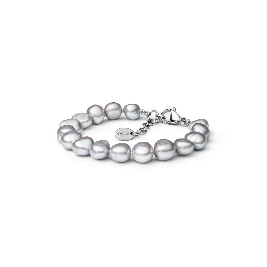 bracelet with grey pearls