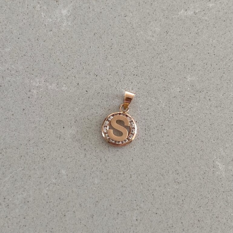 Rose Gold Pendant - Initial S