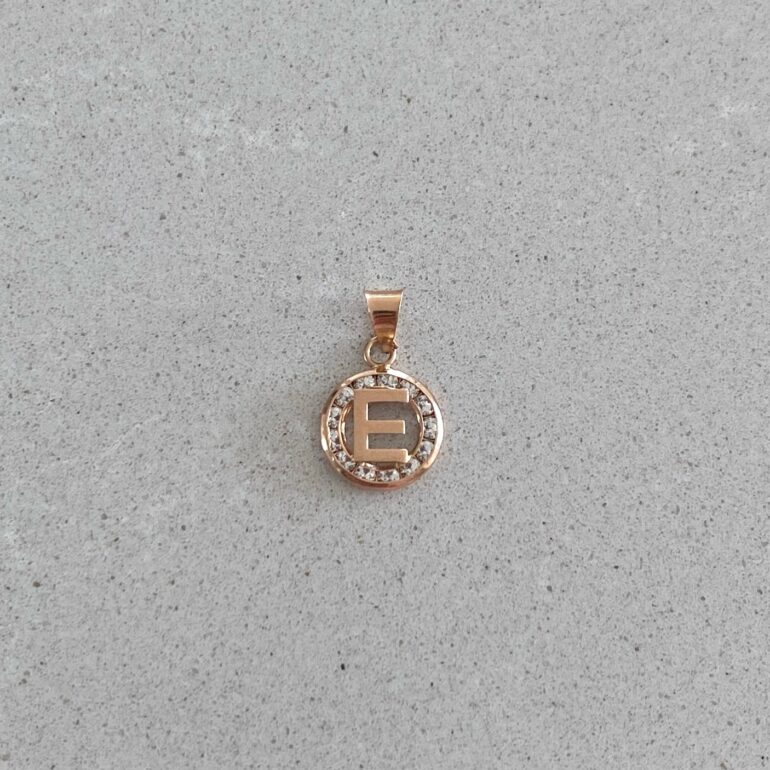 Rose Gold Pendant - Initial E