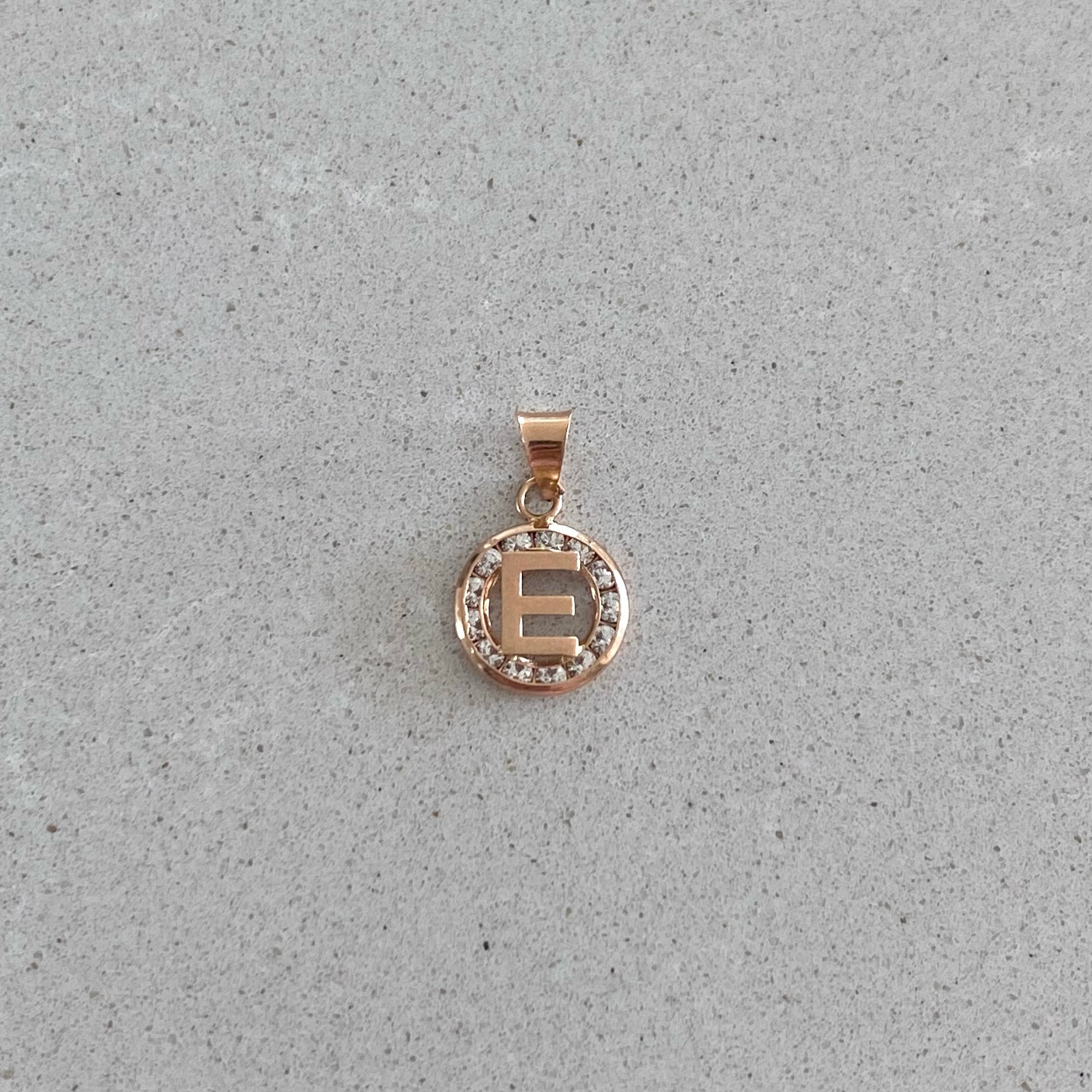 Rose Gold Pendant - Initial E