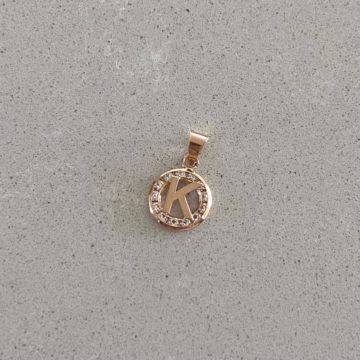 Rose Gold Pendant - Initial K