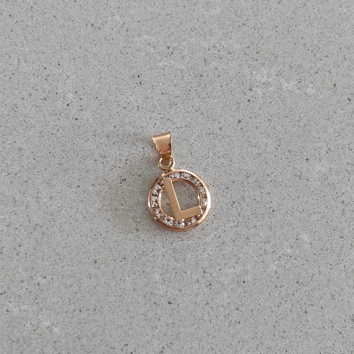 Rose Gold Pendant - Initial L