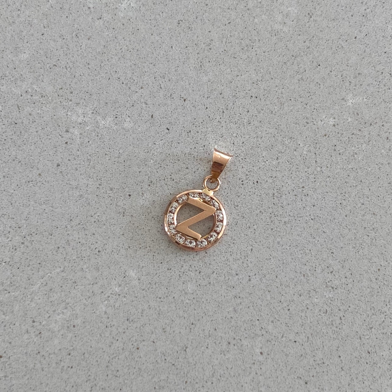 Rose Gold Pendant - Initial Z