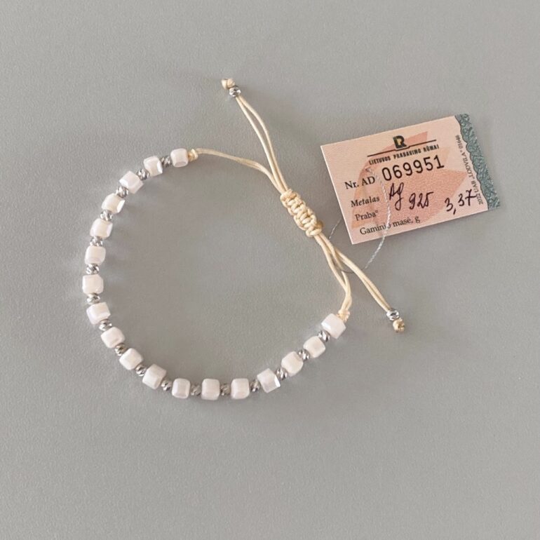 Sterling silver bracelet with beads